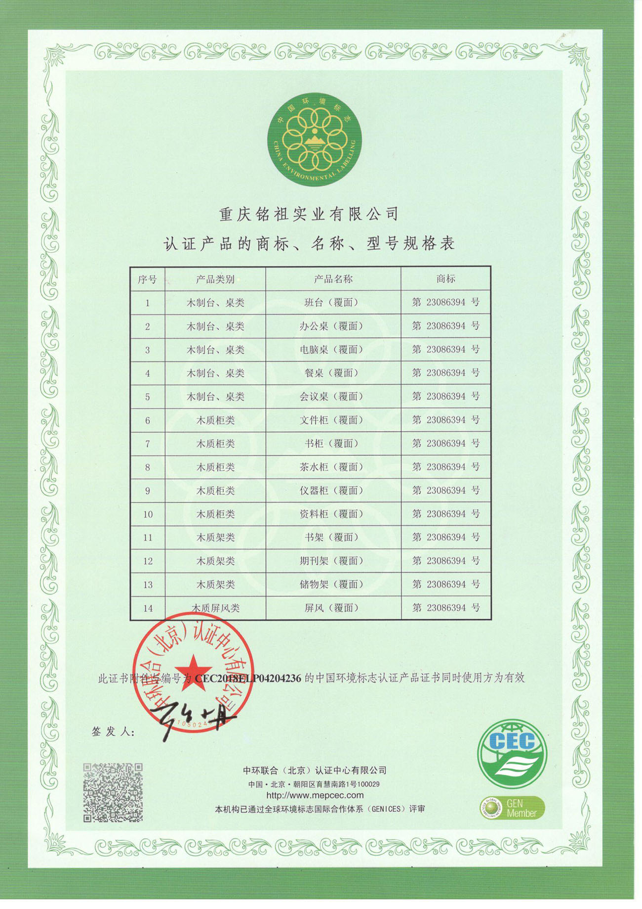 人造板類認證產品